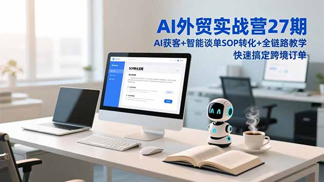 AI外贸实战营27期，AI获客+智能谈单+SOP转化+全链路教学，快速搞定跨境订单-鸿途网创资源站