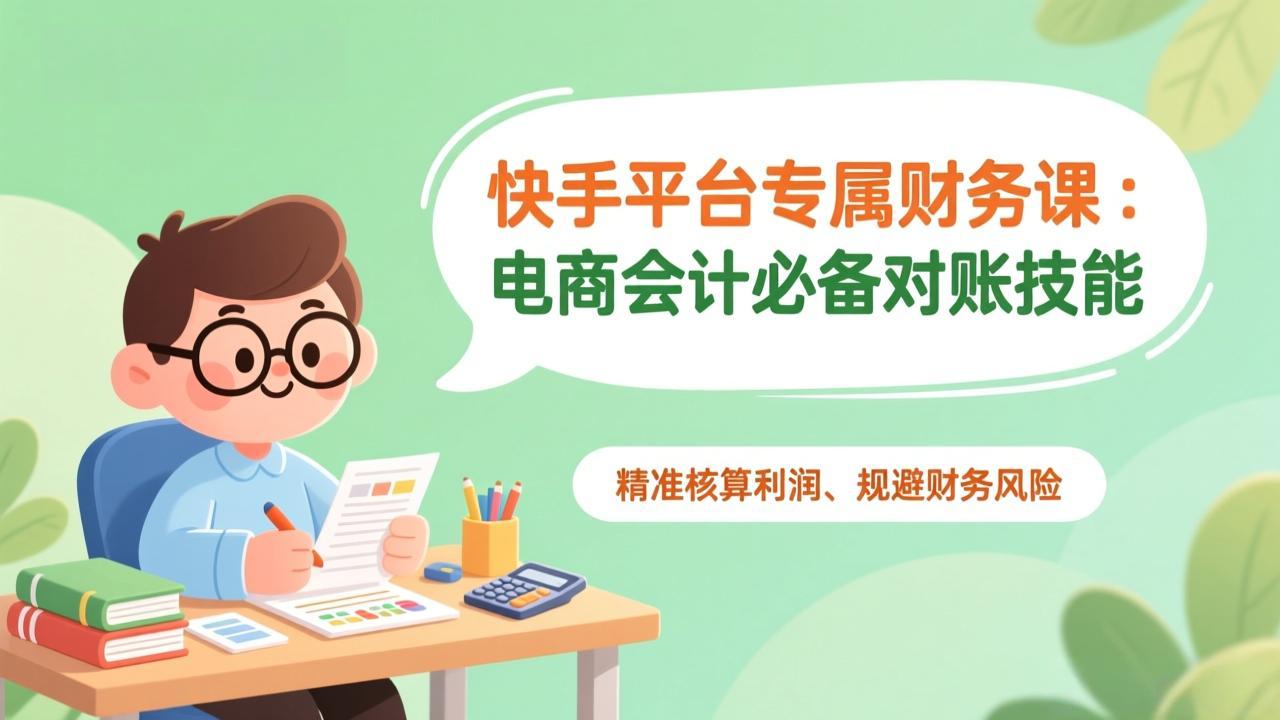 快手平台专属财务课：电商会计必备对账技能，精准核算利润、规避财务风险-鸿途网创资源站