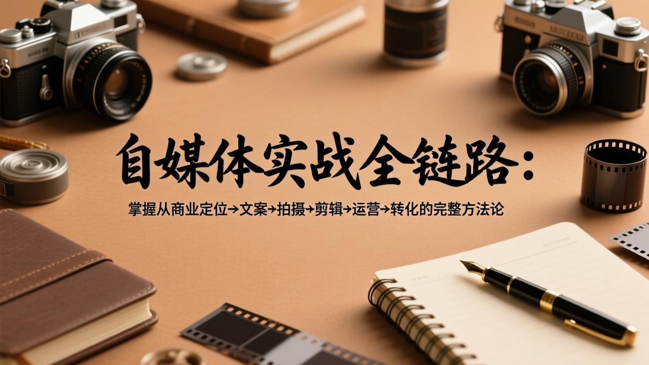 自媒体实战全链路：掌握从商业定位→文案→拍摄→剪辑→运营→转化的完整方法论-鸿途网创资源站