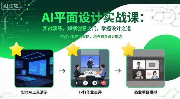 AI平面设计实战课，实战演练，解锁创意之门，掌握设计之道-鸿途网创资源站