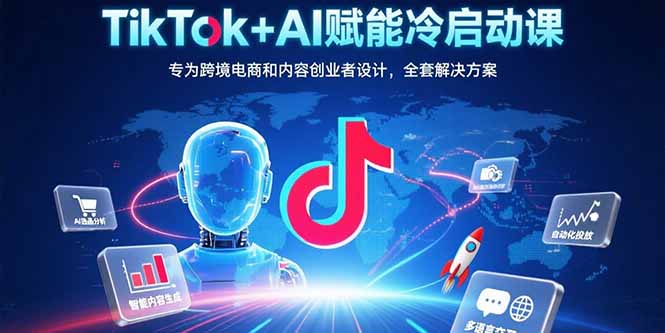 TikTok+AI赋能冷启动课：专为跨境电商和内容创业者设计，全套解决方案-鸿途网创资源站