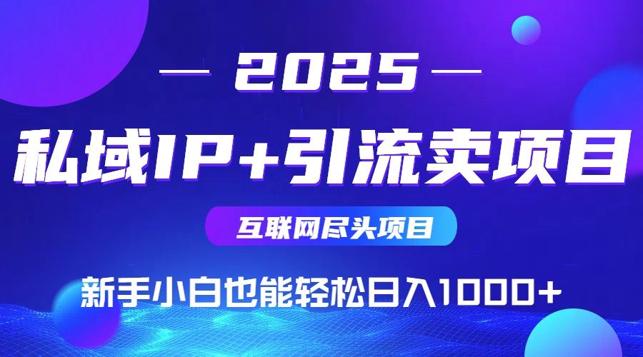 2025网创尽头项目，私域IP+引流，新手小白也能在家日入1000+-鸿途网创资源站