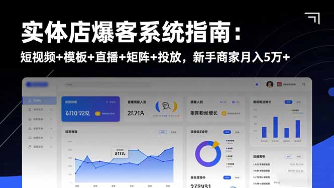 实体店爆客系统指南：短视频+模板+直播+矩阵+投放，新手商家月入5万+-鸿途网创资源站