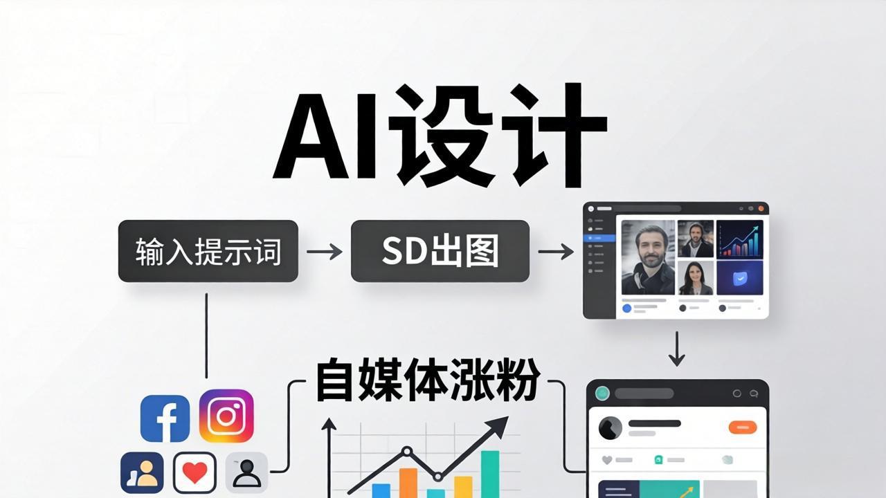 人人都是AI设计师：SD出图+自媒体涨粉一站教学，告别图文素材焦虑，AI设计让你轻松避开内卷-鸿途网创资源站