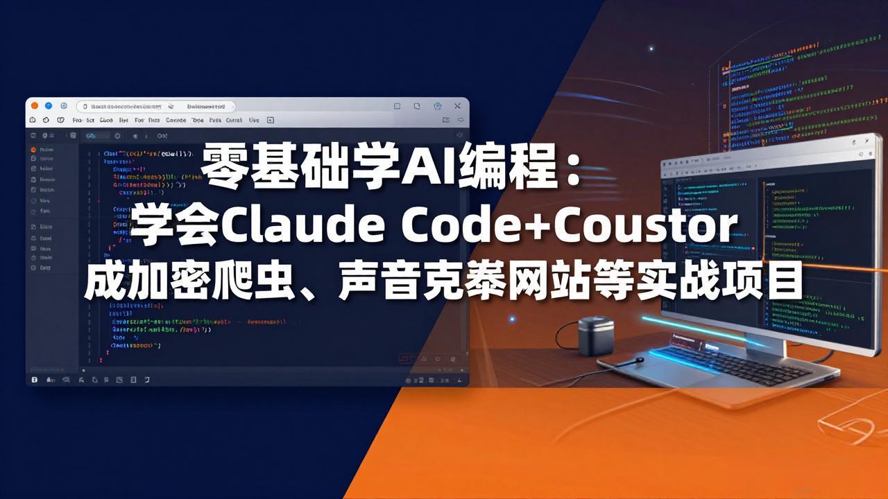 零基础学AI编程：学会Claude Code+Cursor完成加密爬虫、声音克隆网站等实战项目-鸿途网创资源站