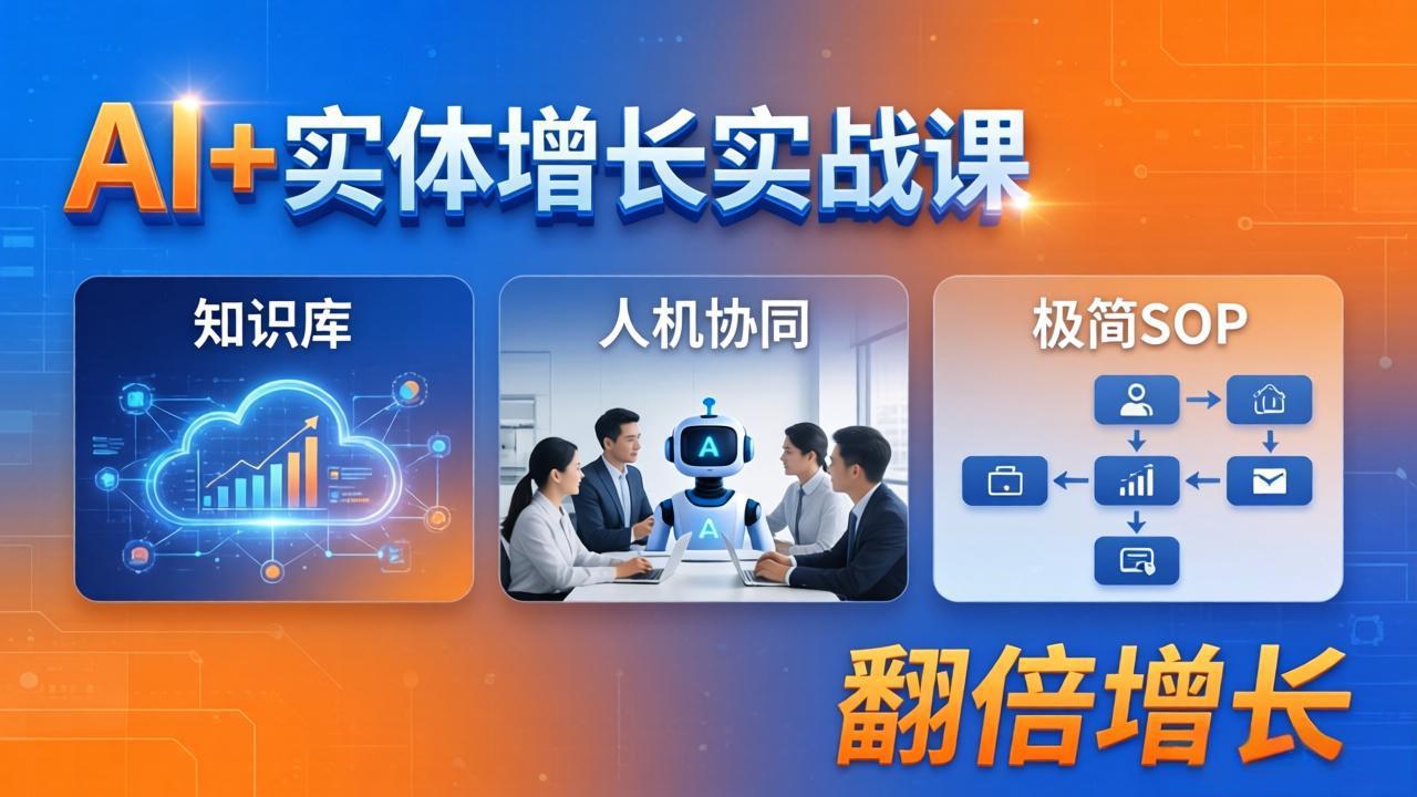 AI+实体增长实战课：知识库+人机协同+极简SOP，助力实体业务翻倍增长-鸿途网创资源站