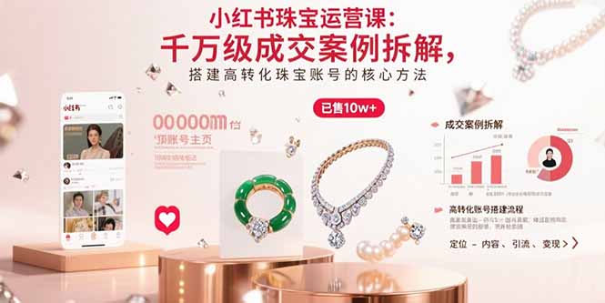 小红书珠宝运营课：千万级成交案例拆解，搭建高转化珠宝账号的核心方法-鸿途网创资源站