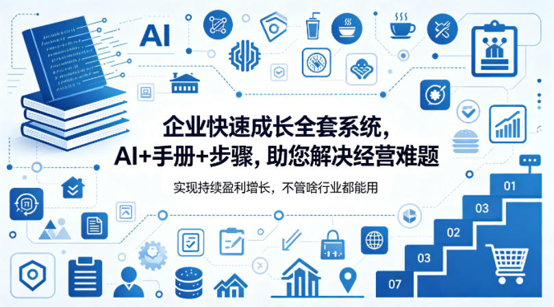 企业快速成长全套系统，AI+手册+步骤，助您解决经营难题，实现持续盈利增长，不管啥行业都能用-鸿途网创资源站