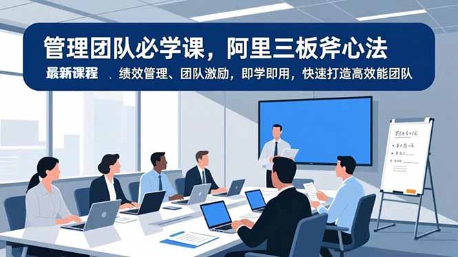 管理团队必学课，阿里三板斧心法、绩效管理、团队激励，即学即用，快速打造高效能团队-鸿途网创资源站