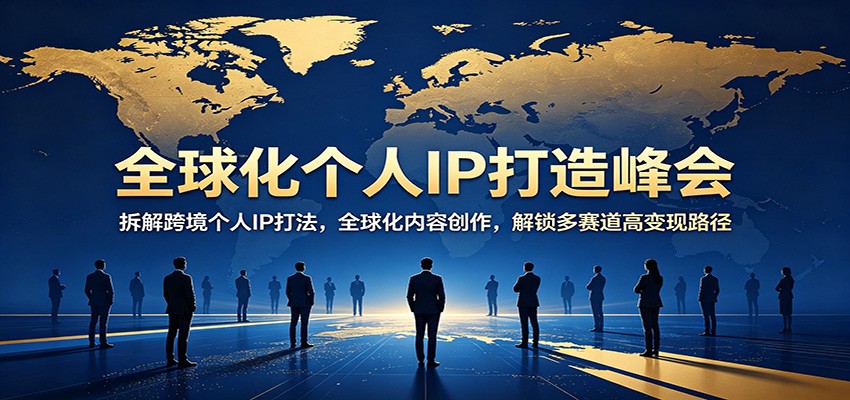 全球化个人IP打造峰会：拆解跨境个人IP打法，全球化内容创作，解锁多赛道高变现路径-鸿途网创资源站