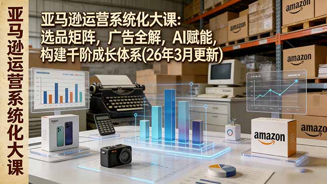 亚马逊运营系统化大课：选品矩阵，广告全解，AI赋能，构建千阶成长体系(26年3月更新-鸿途网创资源站