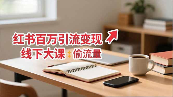 小红书百万引流变现-11月线下大课：分享从0到百万引流路径，手把手教偷流量、拿结果-鸿途网创资源站