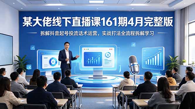 某大佬线下直播课161期4月完整版，拆解抖音起号投流话术运营，实战打法全流程拆解学习-鸿途网创资源站