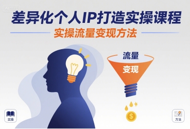 差异化个人IP打造实操课程，实操流量变现方法-鸿途网创资源站