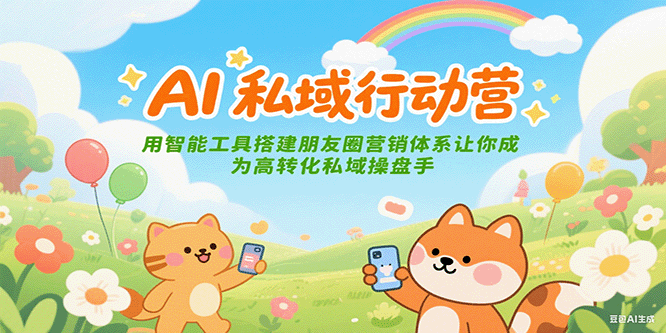 AI私域行动营：用智能工具搭建朋友圈营销体系让你成为高转化私域操盘手-鸿途网创资源站