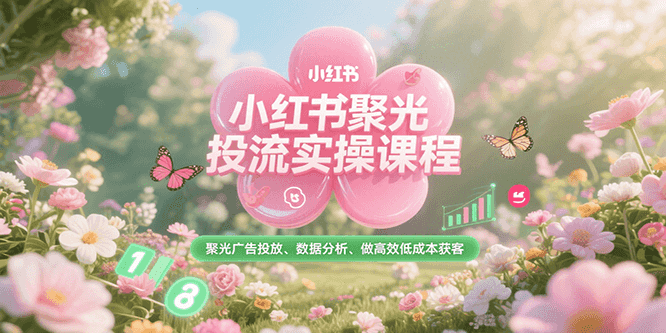 小红书聚光投流实操课程，聚光广告投放、数据分析、做高效低成本获客-鸿途网创资源站