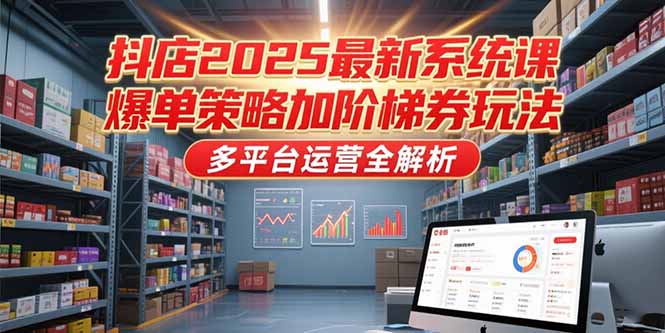 抖店2025最新系统课，爆单策略加阶梯券玩法，多平台运营全解析-鸿途网创资源站