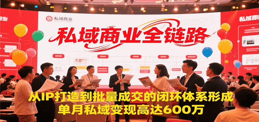 私域商业全链路,从IP打造到批量成交的闭环体系形成,单月私域变现600万-鸿途网创资源站