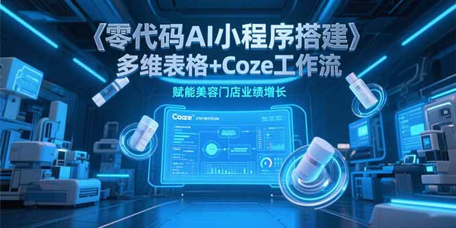 零代码AI小程序搭建，多维表格+Coze工作流，赋能美容门店业绩增长-鸿途网创资源站