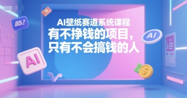 AI壁纸赛道系统课程，有不挣钱的项目，只有不会搞钱的人-鸿途网创资源站