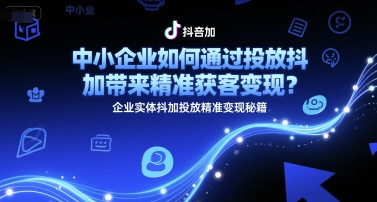 中小企业如何通过投放抖加带来精准获客变现？企业实体抖加投放精准变现秘籍-鸿途网创资源站