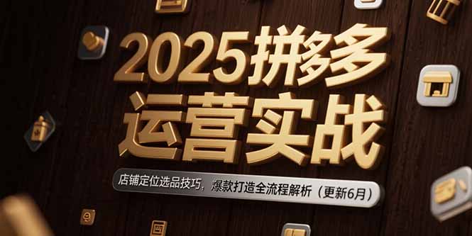 2025拼多多运营实战：店铺定位选品技巧，爆款打造全流程解析(更新6月-鸿途网创资源站