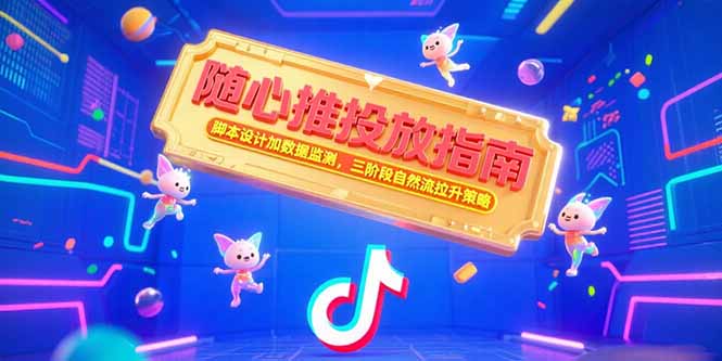 随心推投放指南，脚本设计加数据监测，三阶段自然流拉升策略-鸿途网创资源站