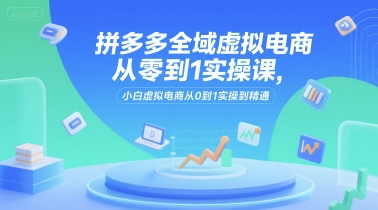 拼多多全域虚拟电商从零到1实操课，小白虚拟电商从0到1实操到精通-鸿途网创资源站