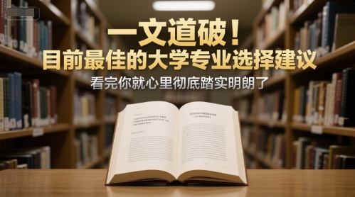 付费文章：一文道破！目前最佳的大学专业选择建议，看完你就心里彻底踏实明朗了-鸿途网创资源站