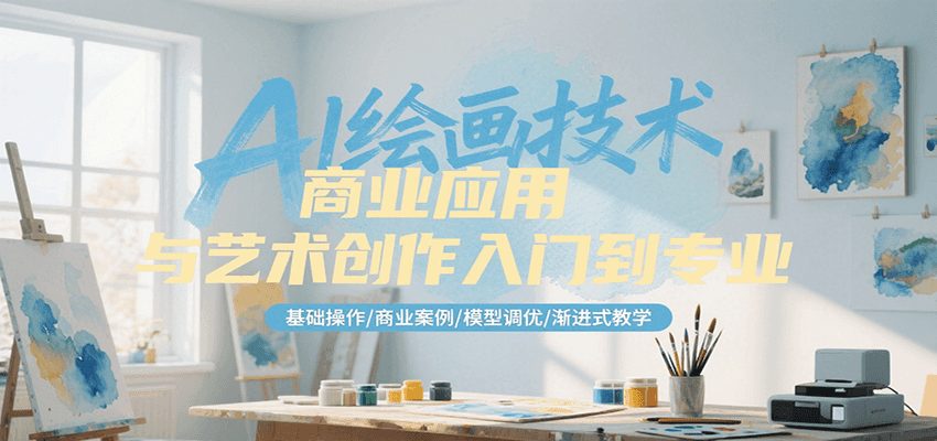 AI绘画技术商业应用与艺术创作入门到专业,基础操作/商业案例/模型调优/渐进式教学-鸿途网创资源站