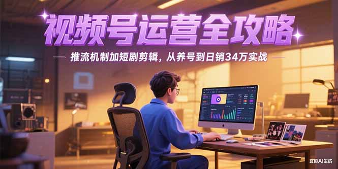 2025视频号运营全攻略，推流机制加短剧剪辑，从养号到日销34万实战-鸿途网创资源站