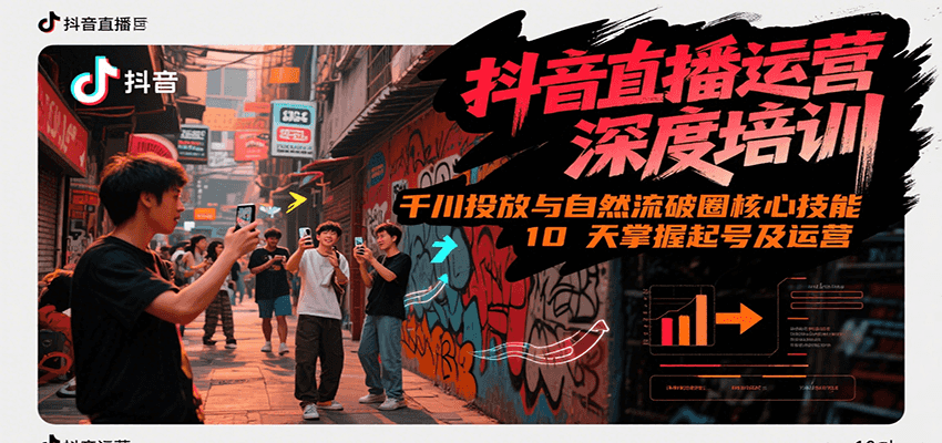 抖音直播运营深度培训,千川投放与自然流核心技能,10天掌握起号及运营(6-7月新课)-鸿途网创资源站