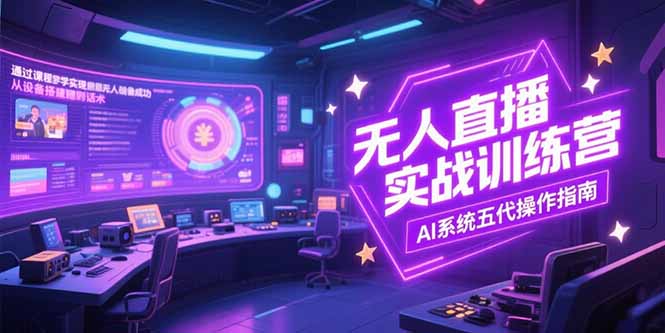 无人直播实操训练营，从设备搭建到话术，AI系统五代操作指南(7月更新-鸿途网创资源站